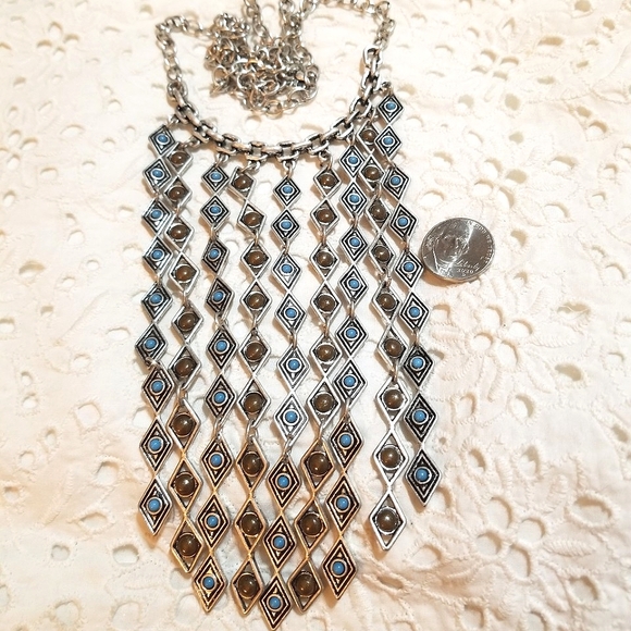 Premier Designs Jewelry - NEW Premier Designs Bohemian Reversible Turquoise Silver Necklace